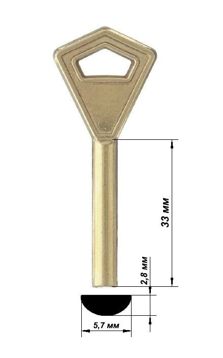 Заготовка ключа Финка-1 32*5.7 мм, лат., штамп., б/п
