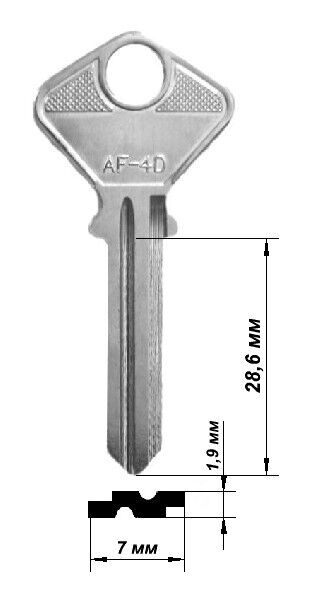 Заготовка ключа AF-4D AF3B FA2D 108 x x