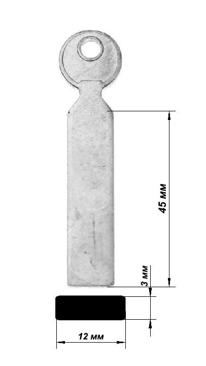 Заготовка ключа для нестандартных ключей 45*12*3 КНР