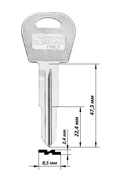 Заготовка ключа DAE-4D DWO5R DW1L DW1R140 DAE47SC