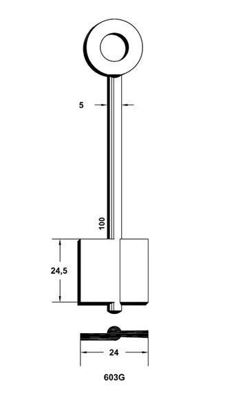 Заготовка ключа 603G 7110 x 16MS10 x x