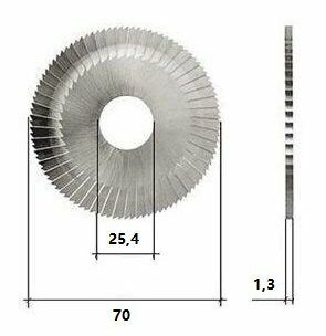 Фреза прямая KEYWORLD 0020AC.C. 70x1,3х25,4xT72 с боковыми насечками Carbide